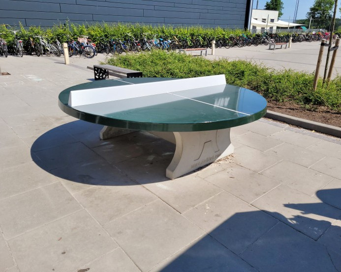 ronde pingpongtafel, groene pingpong tafel